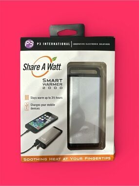 Smart Warmer 2000 Portable Hand Warmer & Phone Charger - Silver